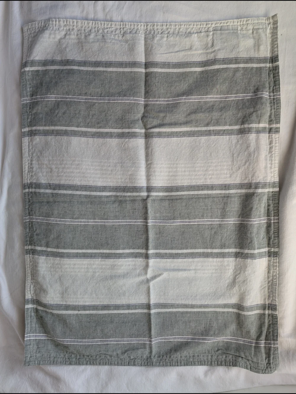 Ralph Lauren Linen Cotton Green White Striped Standard Pillow Covers - 2